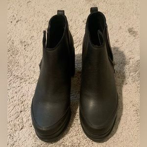 Sorel Blake Heel Ankle Boots Black Size 8